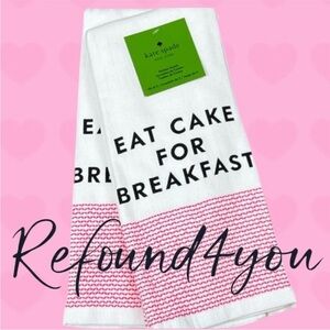 Kate Spade - ‘Eat cake for breakfast’ dish towels (2). NWT